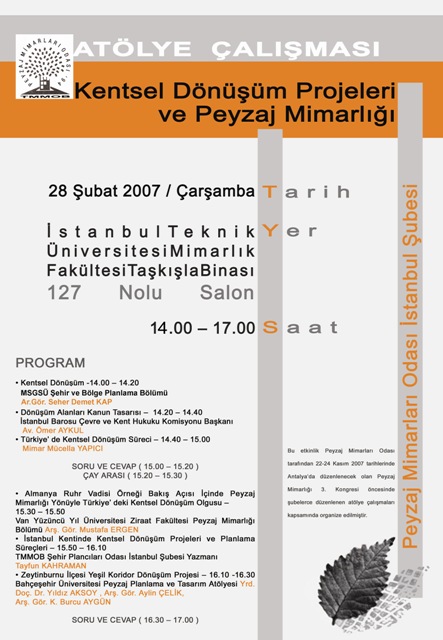 “KENTSEL DÖNÜŞÜM PROJELERİ VE PEYZAJ MİMARLIĞI”