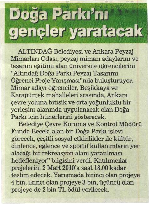 HABERTÜRK 17.12.2009 DOĞA PARKINI GENÇLER YARATACAK ! 