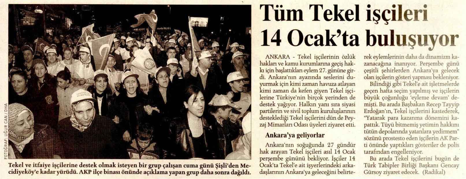 RADİKAL 10.01.2010 "TÜM TEKEL İŞÇİLERİ 14 OCAK'TA BULUŞUYOR" 