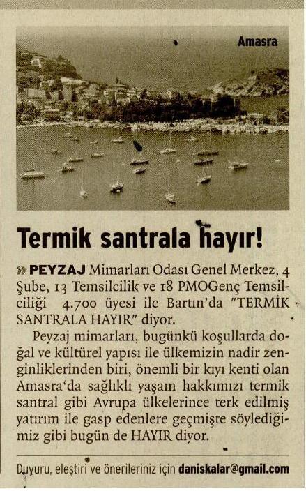 BİRGÜN 02.01.2010 TERMİK SANTRALE HAYIR" 