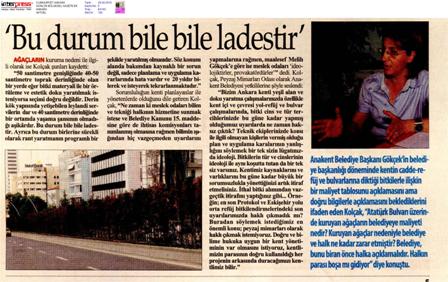 CUMHURİYET ANKARA 28.05.2010 BU DURUM BİLE BİLE LADES.