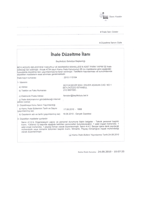ODAMIZIN KURUMSAL ÇALIŞMALARI SONUÇLARINI VERMEYE BAŞLADI VE BİR İHALE İTİRAZIMIZ DAHA SONUÇ VERDİ