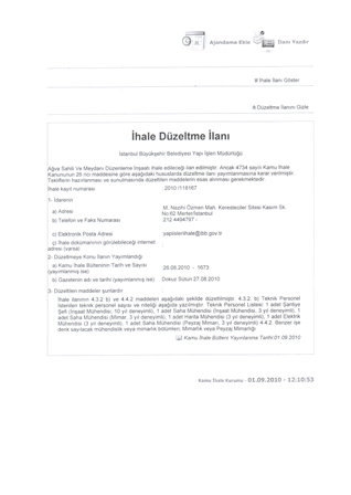 ODAMIZIN BAŞARILI ÇALIŞMALARI BİR SONUÇ DAHA VERDİ,İHALE DÜZELTME İLANI YAPILDI...