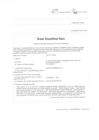 MESLEĞİMİZ ADINA BAŞARILI BİR SONUÇ DAHA GELDİ,BİR DÜZELTME İLANI DAHA YAPILDI...