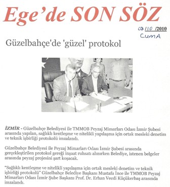 GÜZELBAHÇE BELEDİYESİ İLE YAPILAN PROTOKOL HABERLERİ