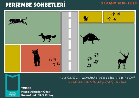 "PERŞEMBE SOHBETLERİ" KASIM AYI KONUSU: KARAYOLLARININ EKOLOJİK ETKİLERİ