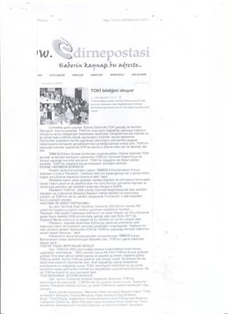 TMMOB EDİRNE İKK TARAFINDAN DÜZENLENEN “ EDİRNE ÖZELİNDE TOKİ GERÇEĞİ VE KENTSEL DÖNÜŞÜM” PANELİNE KATILDIK

