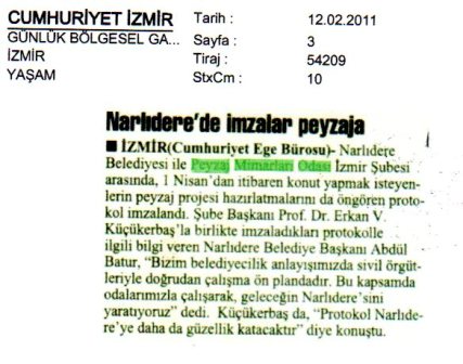 NARLIDERE BELEDİYESİ PROTOKOL GAZETE HABERLERİ