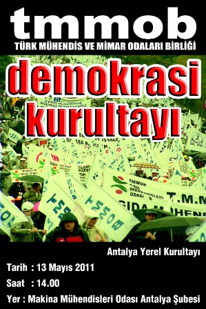 TMMOB YEREL KURULTAYLARI ANTALYA AYAĞI BAŞLIYOR!