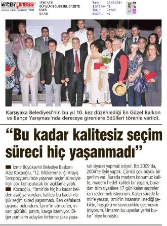 KARŞIYAKA’NIN EN GÜZEL BAHÇE VE BALKONLARI BELLİ OLDU