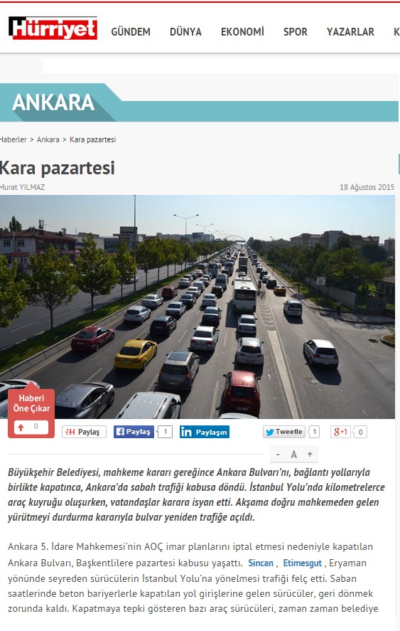 KARA PAZARTESİ 18.08.2015 / HÜRRİYET