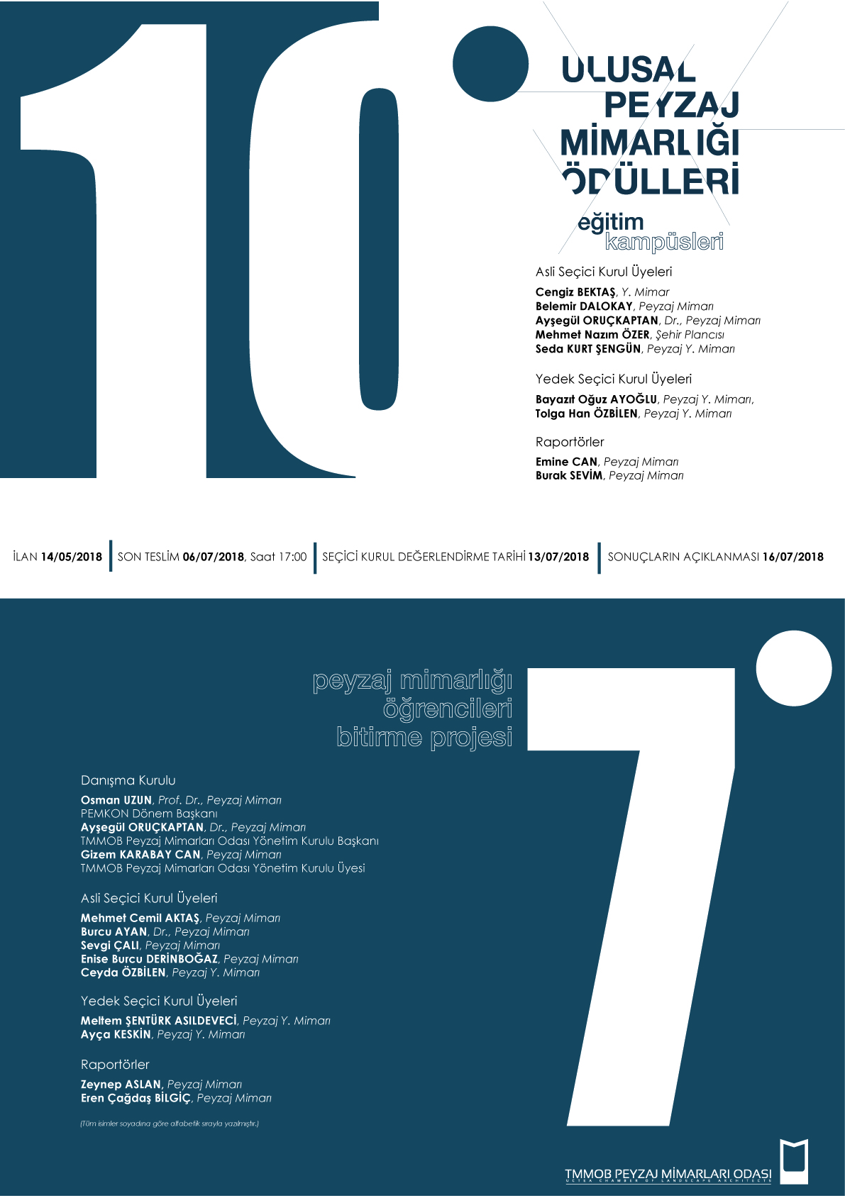 10. ULUSAL PEYZAJ MİMARLIĞI ÖDÜLLERİ VE 7. PEYZAJ MİMARLIĞI BÖLÜMÜ ÖĞRENCİLERİ BİTİRME PROJESİ ÖDÜLLERİ