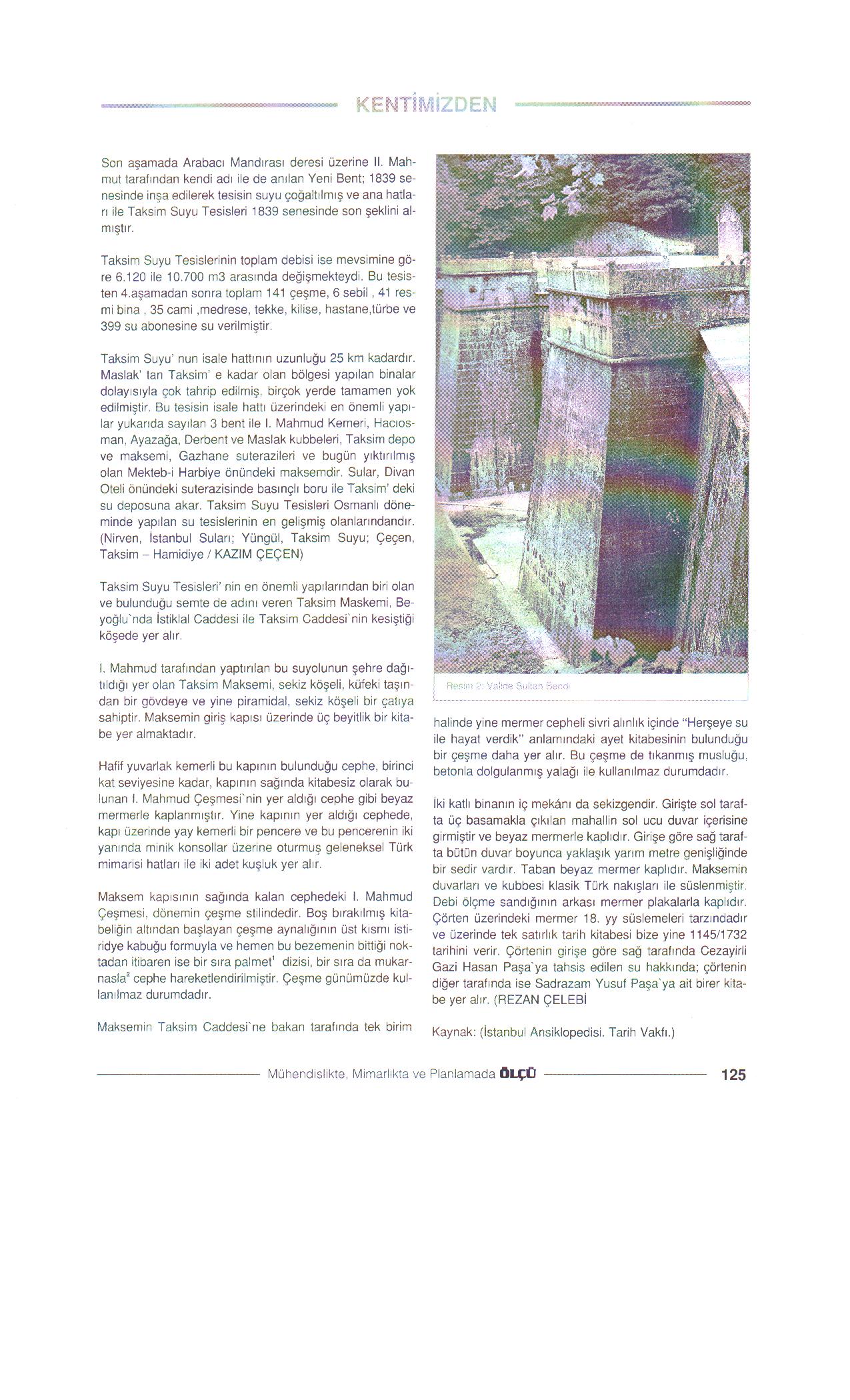 "TAKSİM SUYU SİSTEMLERİ VE TAKSİM MAKSEMİ"