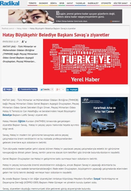 HATAY BÜYÜKŞEHİR BELEDİYE BAŞKANI SAVAŞ`A ZİYARETLER 09.03.2015 / RADİKAL