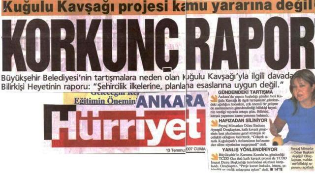HÜRRİYET ANKARA 13.07.2007
“KORKUNÇ RAPOR”
