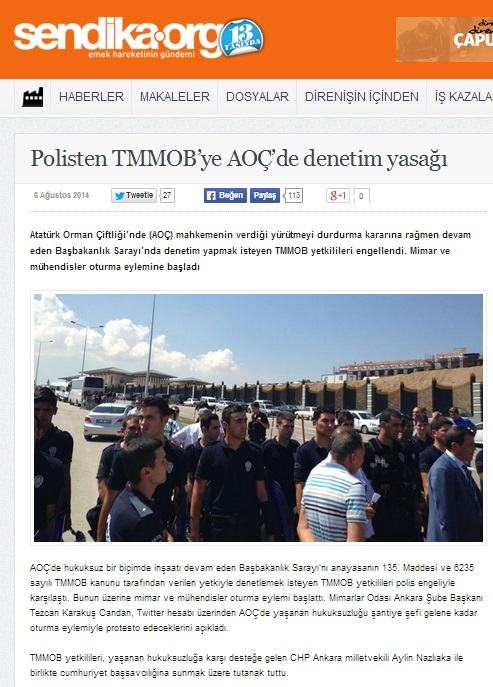 POLİSTEN TMMOB’YE AOÇ’DE DENETİM YASAĞI - 06.08.2014  / SENDİKA.ORG