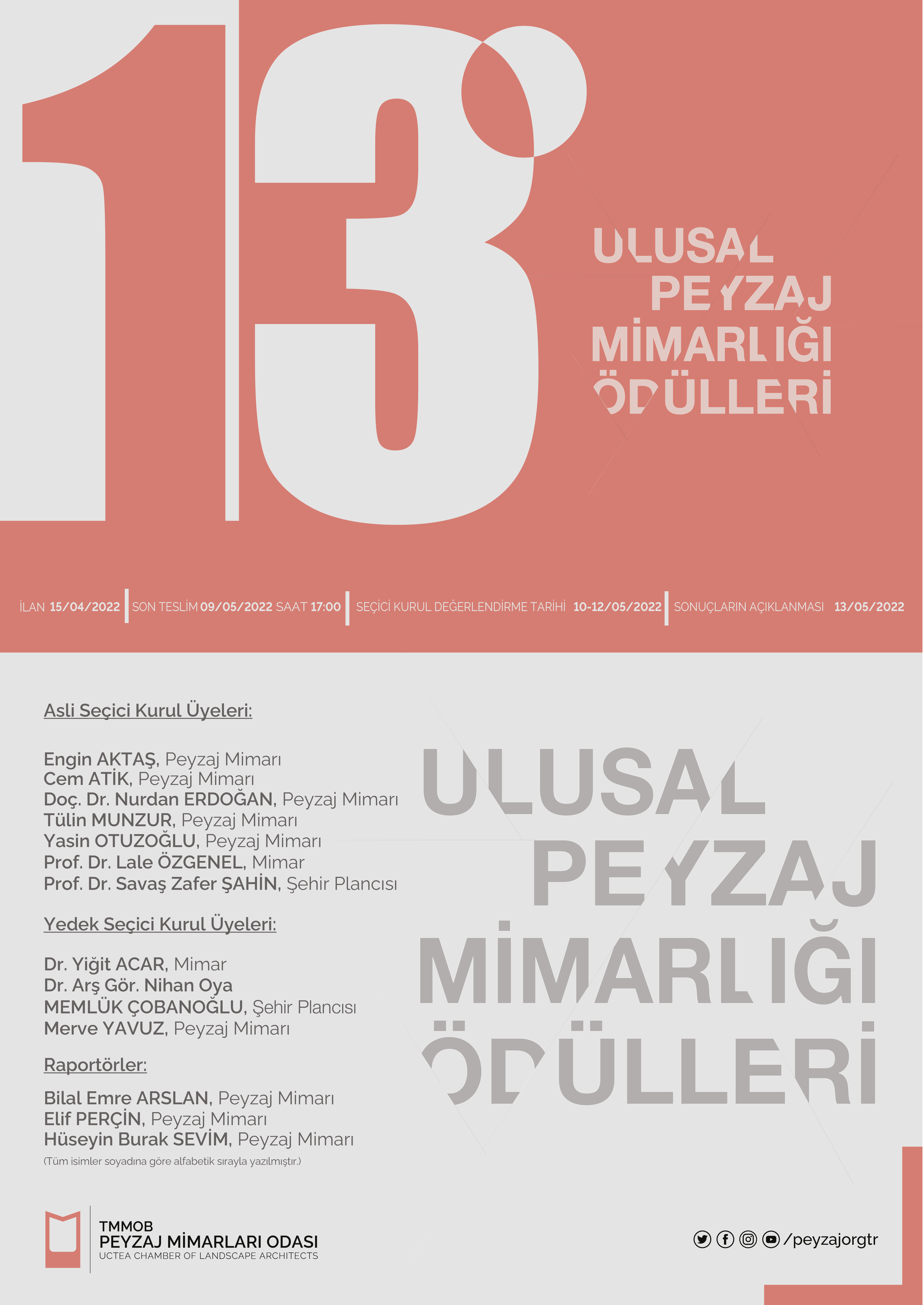 13. ULUSAL PEYZAJ MİMARLIĞI ÖDÜLLERİ