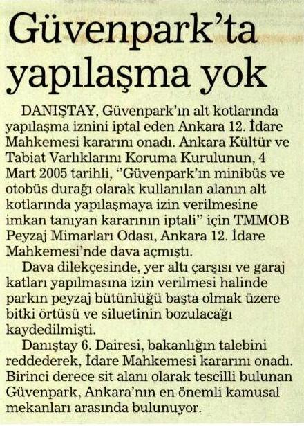 HABERTÜRK 03.10.2009 "GÜVENPARK' TA YAPILAŞMA YOK"