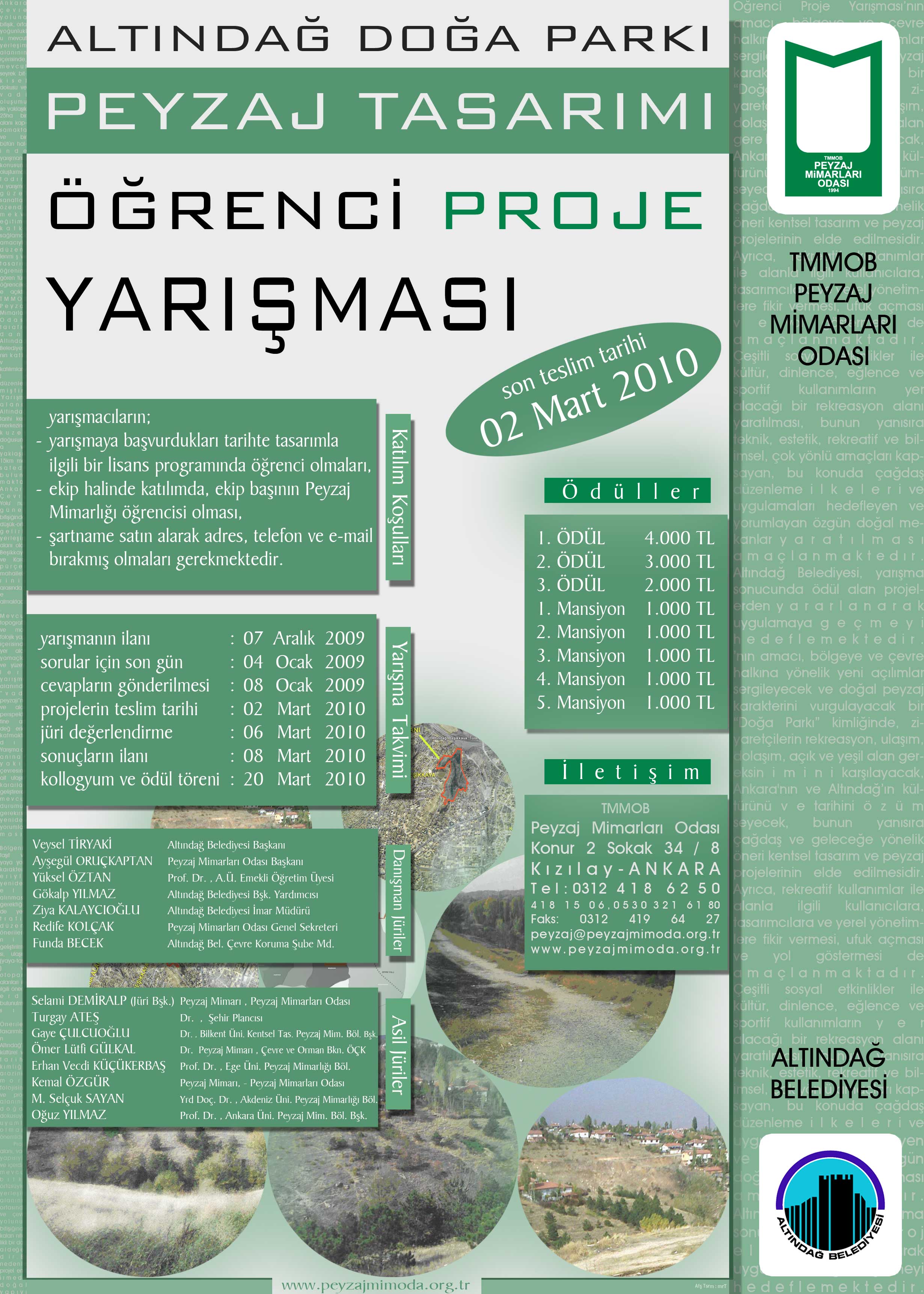 ALTINDAĞ DOĞA PARKI, PEYZAJ TASARIMI ÖĞRENCİ PROJE YARIŞMASI 