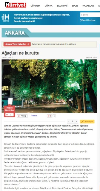 AĞAÇLARI NE KURUTTU 18.10.2014 / HÜRRİYET