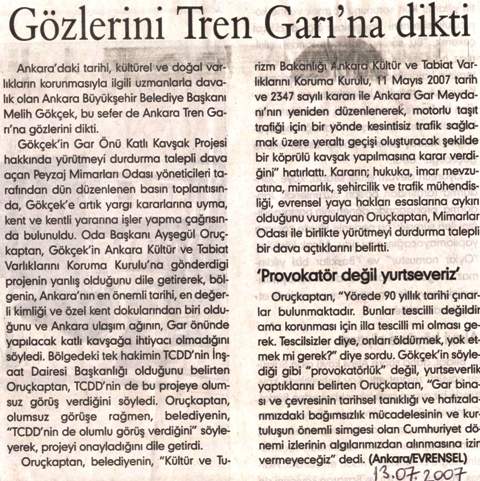 EVRENSEL 13.07.2007
“PROVAKATÖR DEĞİL YURTSEVERİZ..”
